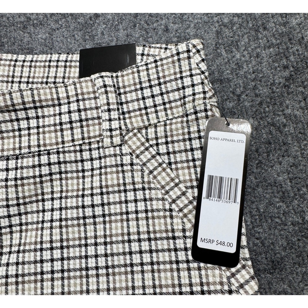 Soho Apparel Ltd Womens Plaid Pants Large NWT Career Dress Slacks Stretch Ankle - Picture 2 of 5